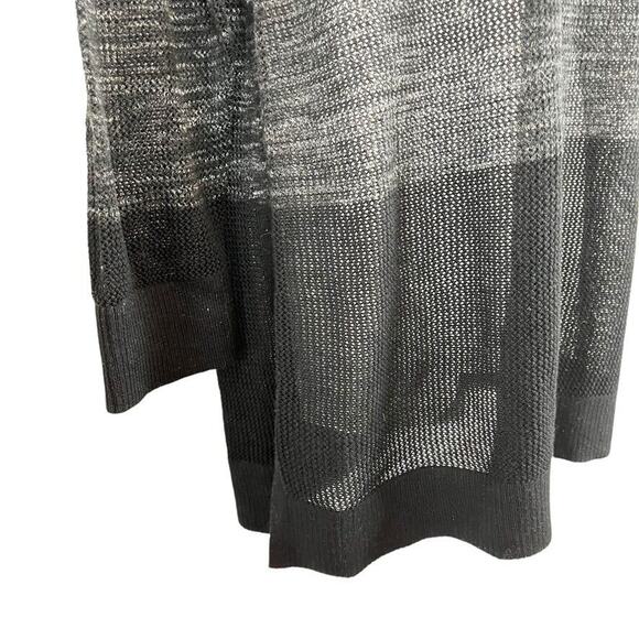 T by Talbots Womens White Black Loose Knit Long Sleeve Cotton Blend Sweater sz L - Picture 4 of 16